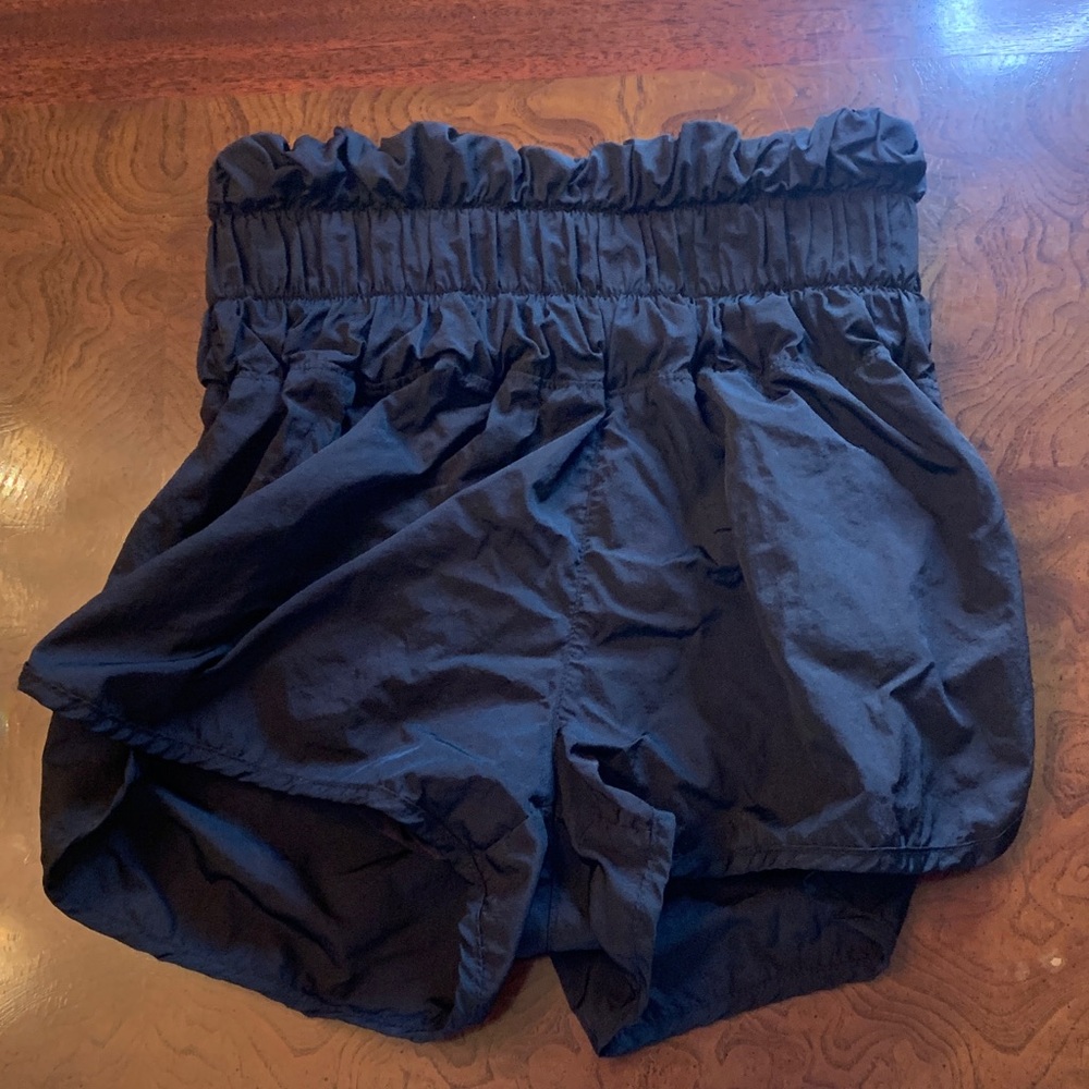 FP Movement by Free People Black High-Rise Smocked Athletic Shorts